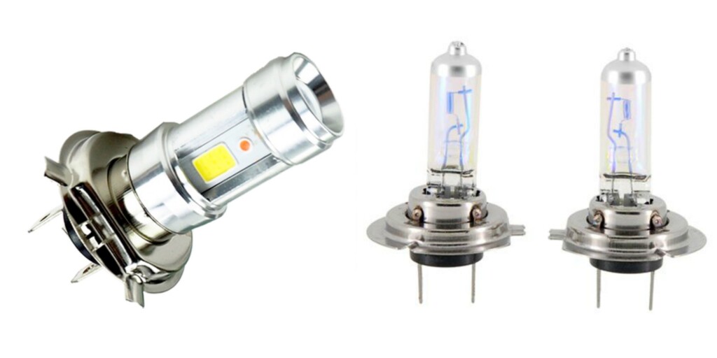 Đèn led vs đèn kiểu cũ. Ảnh: nguồn trên mạng