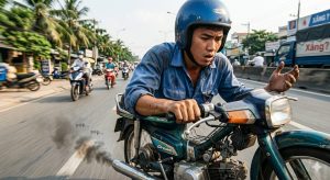 Bình bông mai bị hụp ga cuối