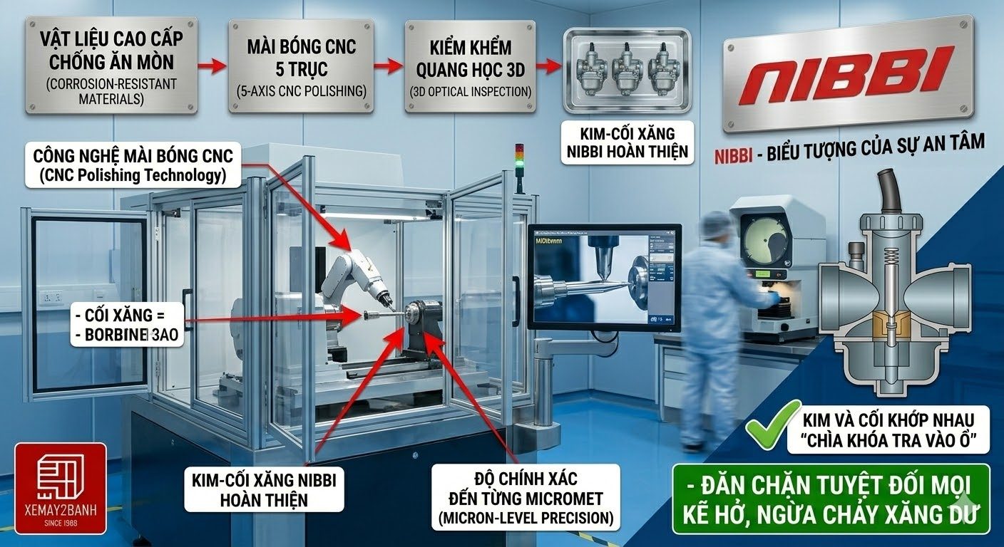 Bình xăng con bị chảy xăng, rỉ xăng