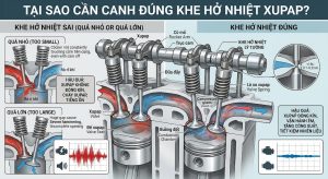 Canh đúng khe hở nhiệt giúp xupap đóng kín và máy chạy êm