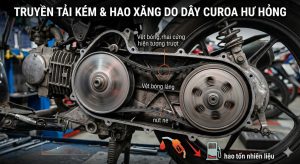 Xăng xe hao nhiều hơn khi dây curoa hư
