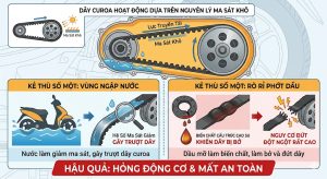 Dây bị dính chất lỏng khiến cho hiệu suất kém